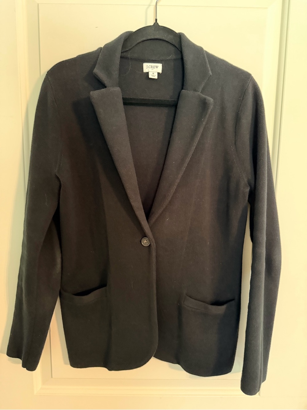 J. Crew Black Knit Single-Button Blazer
